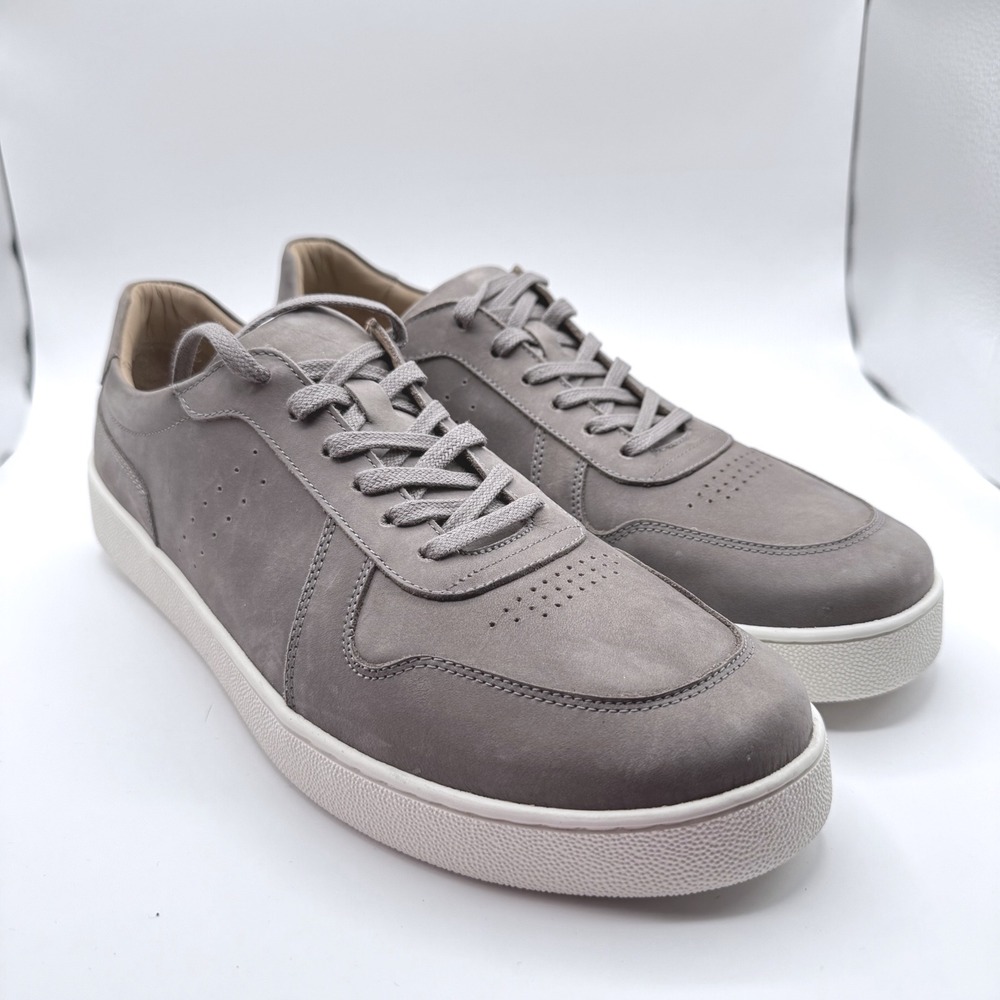 Nisolo Beto Go-To Court Sneakers Leather Suede Gray Men's 8.5 US Lace New in Box
